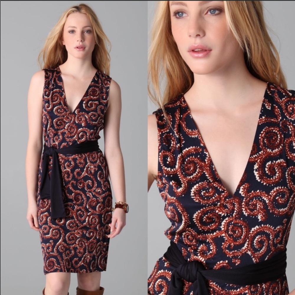 Tory Burch 100% Silk Sleeveless Dress Medium - Picture 2 of 12